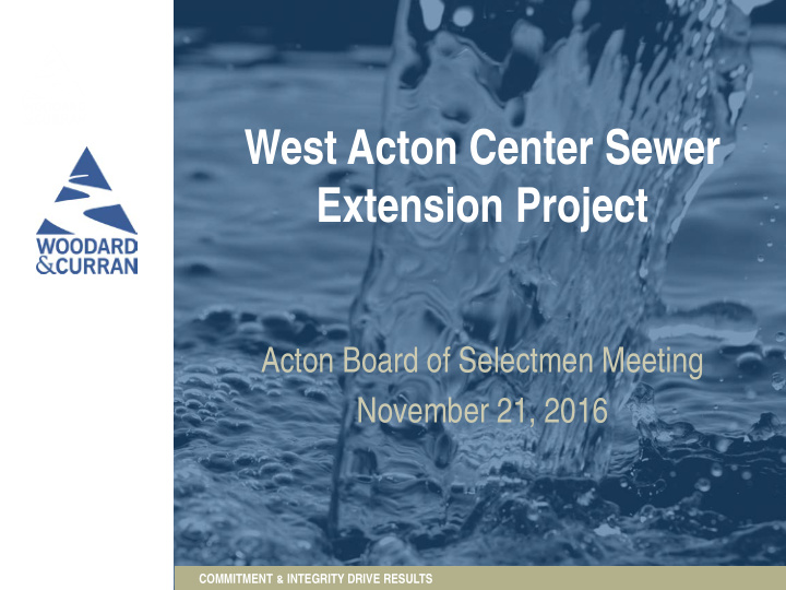 west acton center sewer extension project