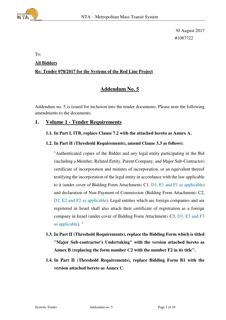addendum no 5