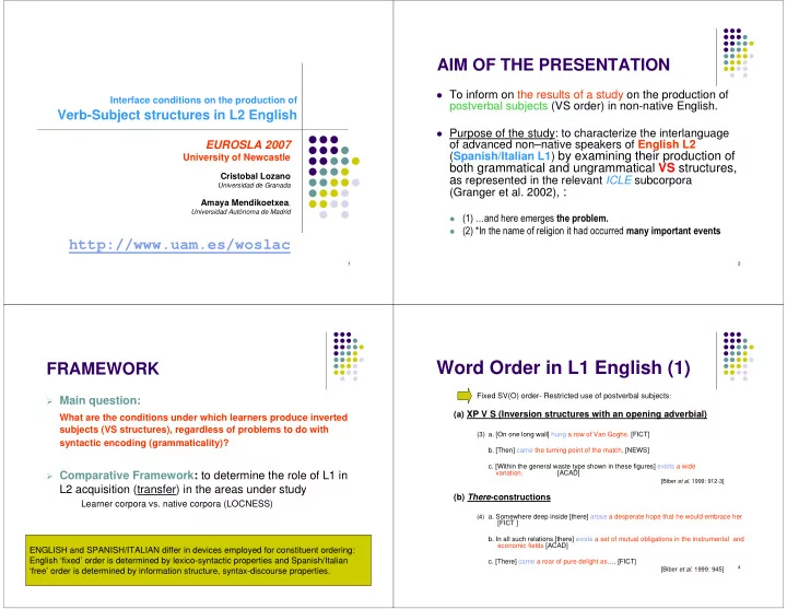 word order in l1 english 1