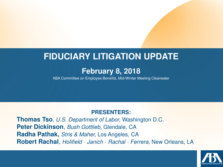 fiduciary litigation update