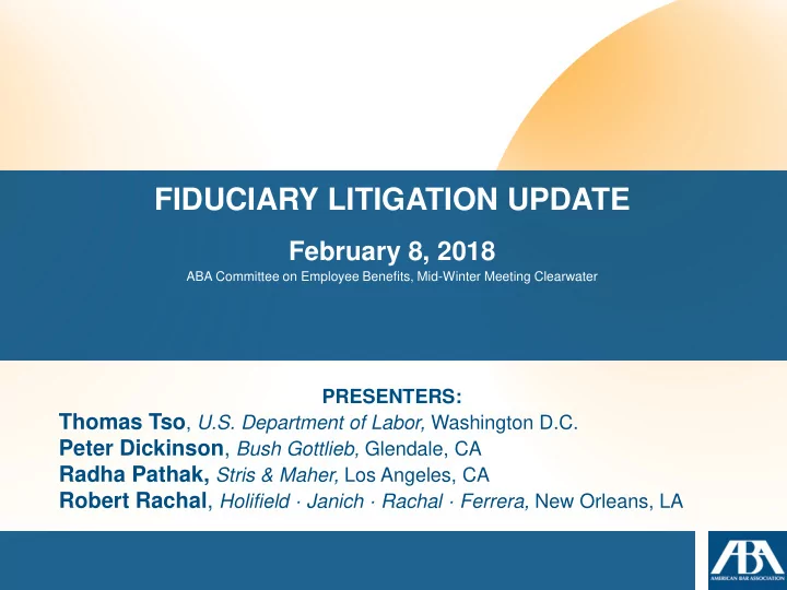 fiduciary litigation update