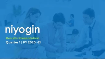 Results Presentation  Quarter 1 | FY 2020 -21  1 P&amp;L Update  Q1 FY21  Revenues for the