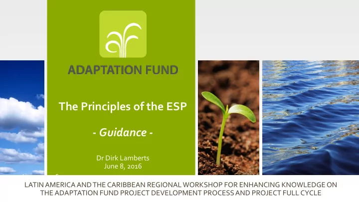the principles of the esp guidance