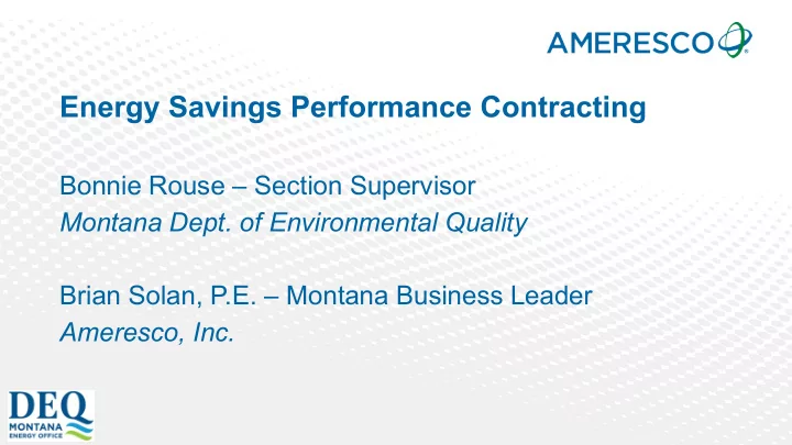 energy savings performance contracting