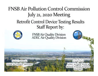 Nick Czarnecki  Cindy Heil  FNSB Air Quality Manager  ADEC Air Non Point &amp;  Mobile Sources