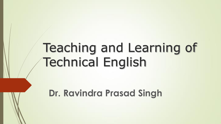 teaching and learning of