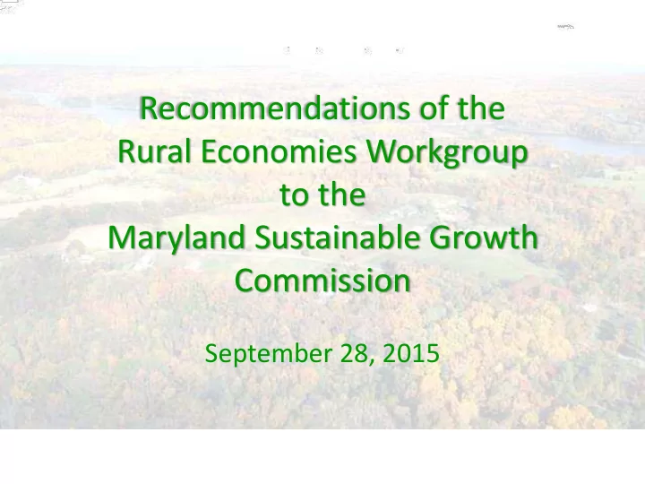 recommendations of the