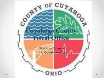 Cuyahoga County  Fiscal Office  Statutory Duties of  the County Auditor  Conveyance in Lieu of