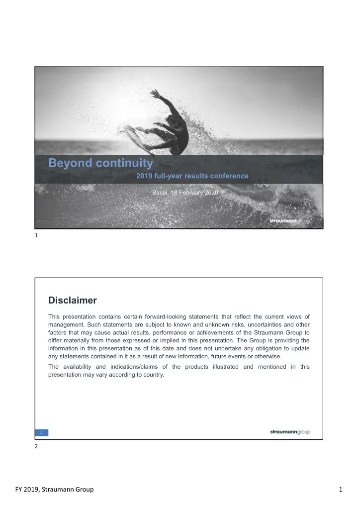 beyond continuity