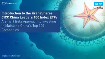 Introduction to the KraneShares  CICC China Leaders 100 Index ETF:  A Smart Beta Approach to