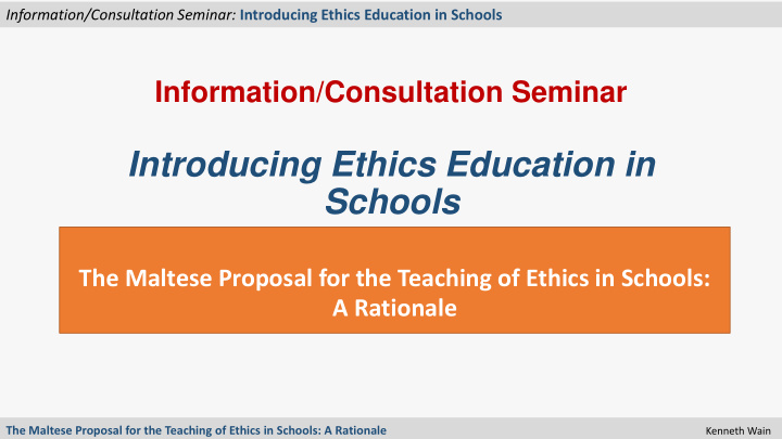 introducing ethics education in schools