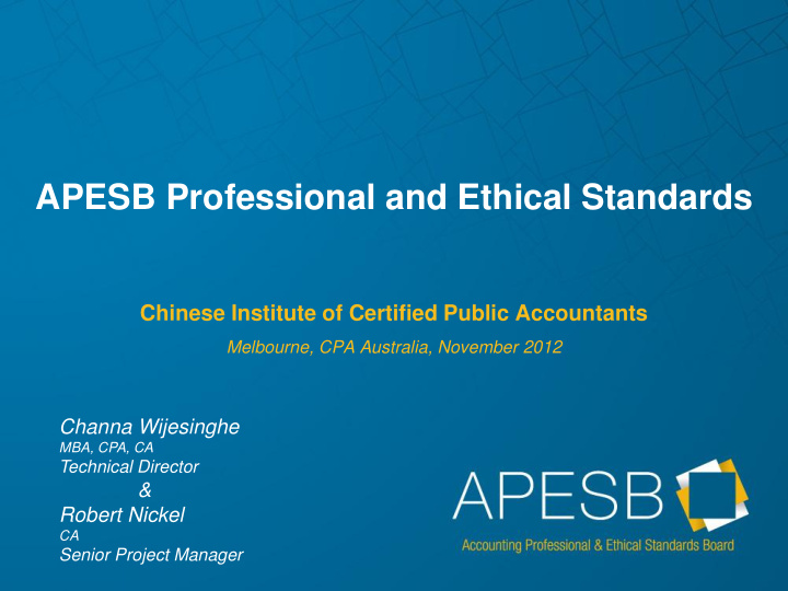 apesb professional and ethical standards