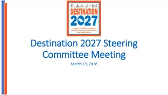 Committee Meeting  March 19, 2018  AGENDA th 2018 March 19 th  2018  Call to order and