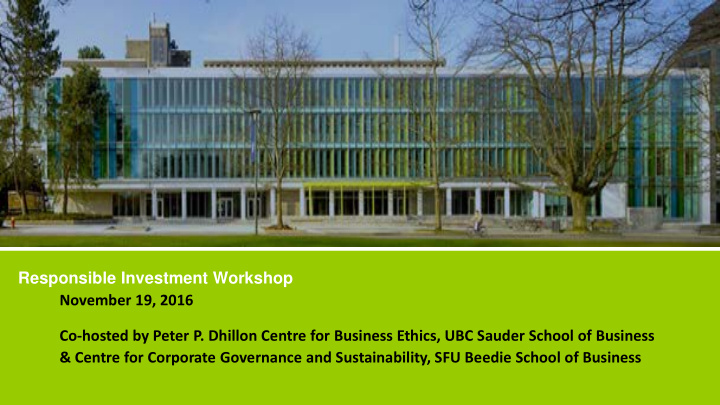 responsible investment workshop november 19 2016 co