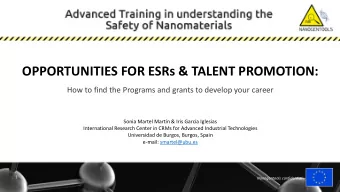 OPPORTUNITIES FOR ESRs &amp; TALENT PROMOTION:  How to find the Programs and grants to develop your