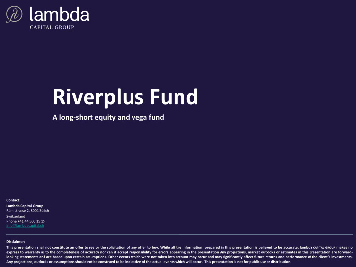 riverplus fund