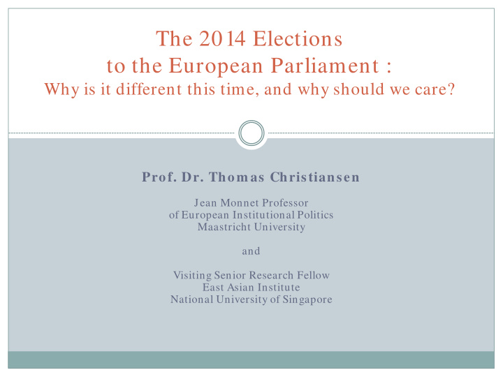 the 2014 elections to the european parliament