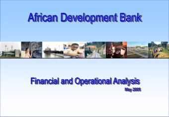 African Development Bank  Financial and Operational Analysis  May 2005  Highlights 2000 to 2004