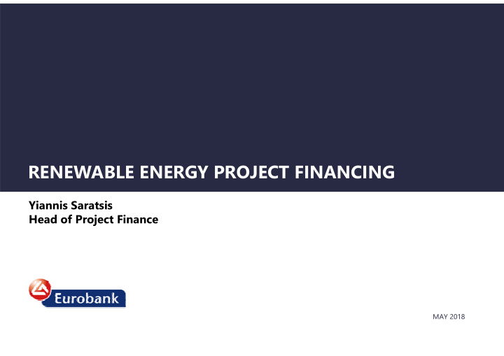 renewable energy project financing