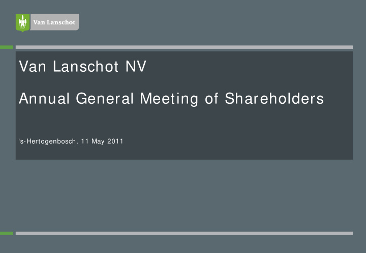 van lanschot nv annual general meeting of shareholders