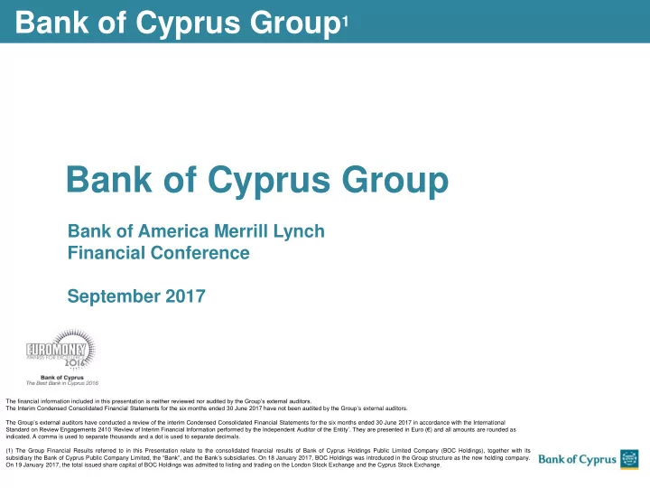 bank of cyprus group