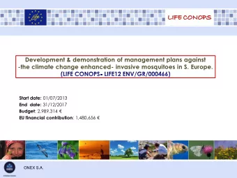 LIFE  FE CONOPS  Development &amp; demonstration of management plans against  -the climate change