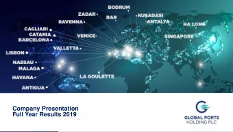 Full Year Results 2019  GPH Crisis Management  Mehmet Kutman, Co-Founder and Chairman  Co  Covid