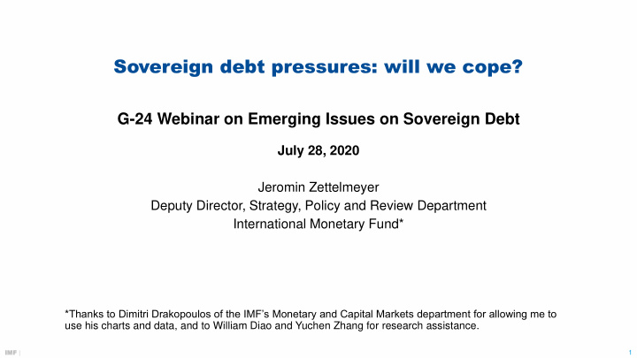 sovereign debt pressures will we cope