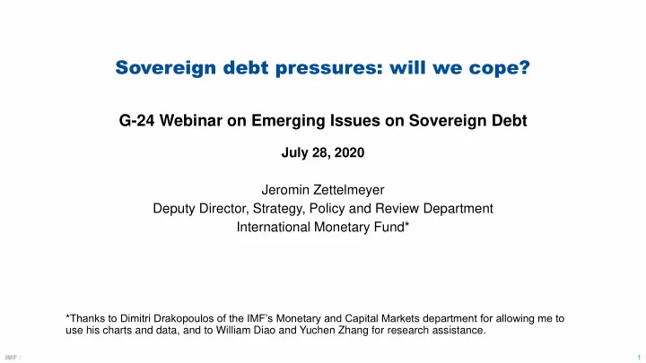sovereign debt pressures will we cope
