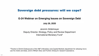 Sovereign debt pressures: will we cope?  G-24 Webinar on Emerging Issues on Sovereign Debt  July