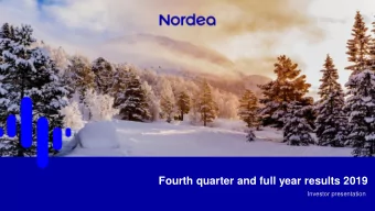 Fourth quarter and full year results 2019  Investor presentation  Disclaimer This presentation