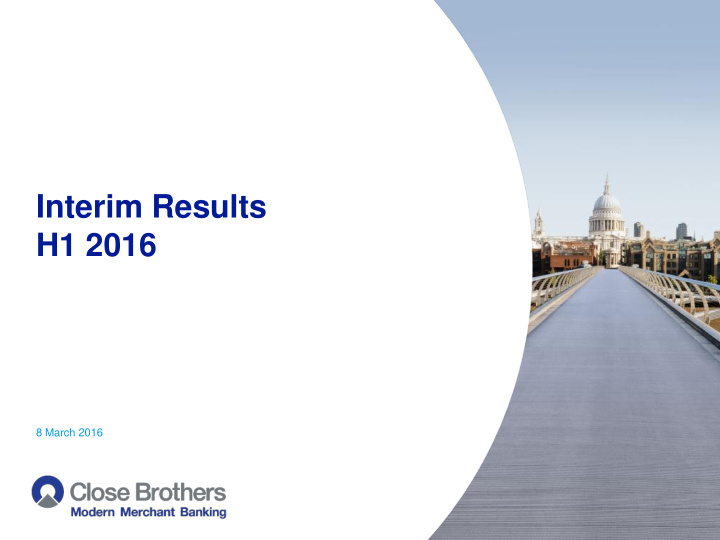 ours interim results h1 2016 8 march 2016 ours disclaimer