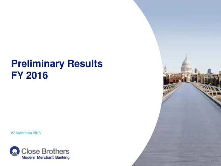 ours preliminary results fy 2016 27 september 2016 ours
