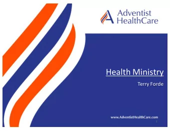 Health Ministry  Terry Forde  1  A-I-D-E-T  Acknowledge  Introduce  Duration  Explanation