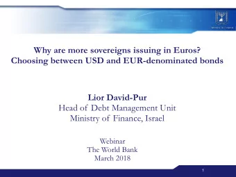 Lior David-Pur  Head of Debt Management Unit  Ministry of Finance, Israel  Webinar  The World Bank
