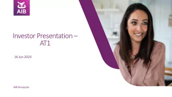 AT1  16 Jun 2020  AIB Group plc  Disclaimer  NOT FOR DISTRIBUTION TO ANY U.S. PERSON OR TO ANY