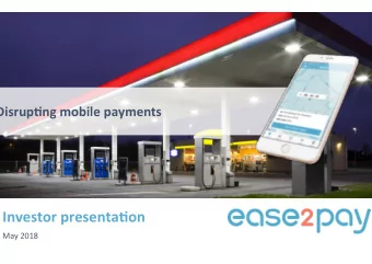 Investor  presenta,on    May  2018    Disclaimer    This  document  is  not