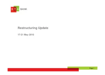 Restructuring Update  17-21 May 2010  Page 1  Disclaimer