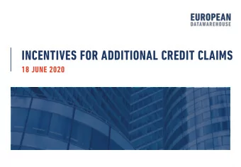 INCENTIVES FOR ADDITIONAL CREDIT CLAIMS  18 JUNE 2020  ON TODAYS CALL  MARCO ANGHEBEN  HEAD OF