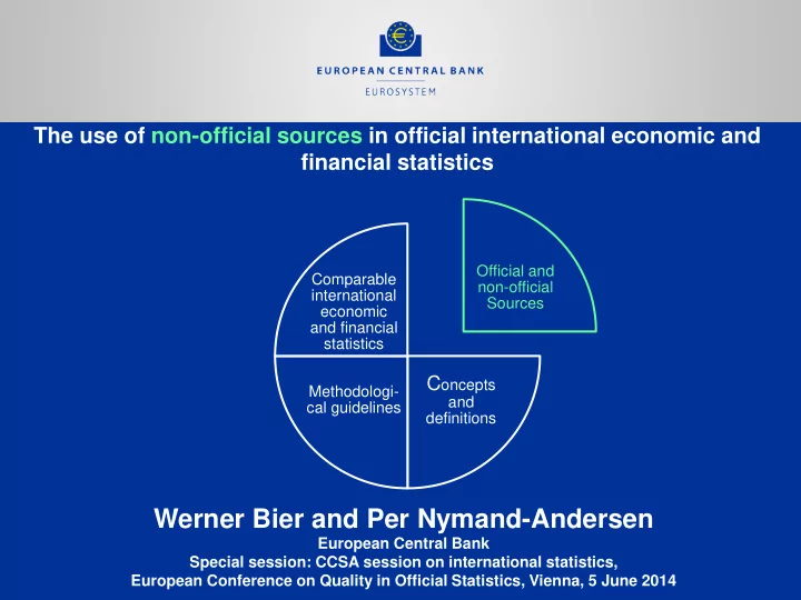 the use of non official sources in official international