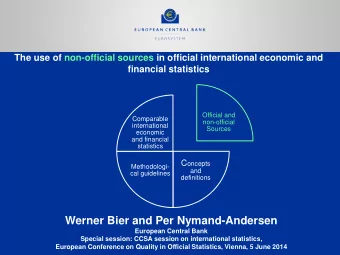 The use of non-official sources in official international economic and  financial statistics