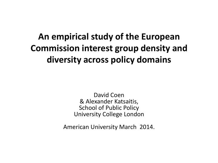 david coen alexander katsaitis school of public policy