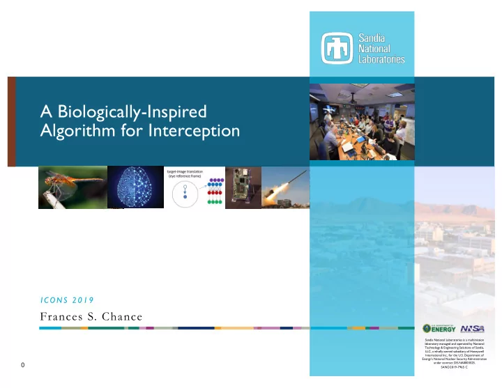 a biologically inspired algorithm for interception