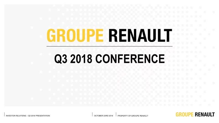 q3 2018 conference