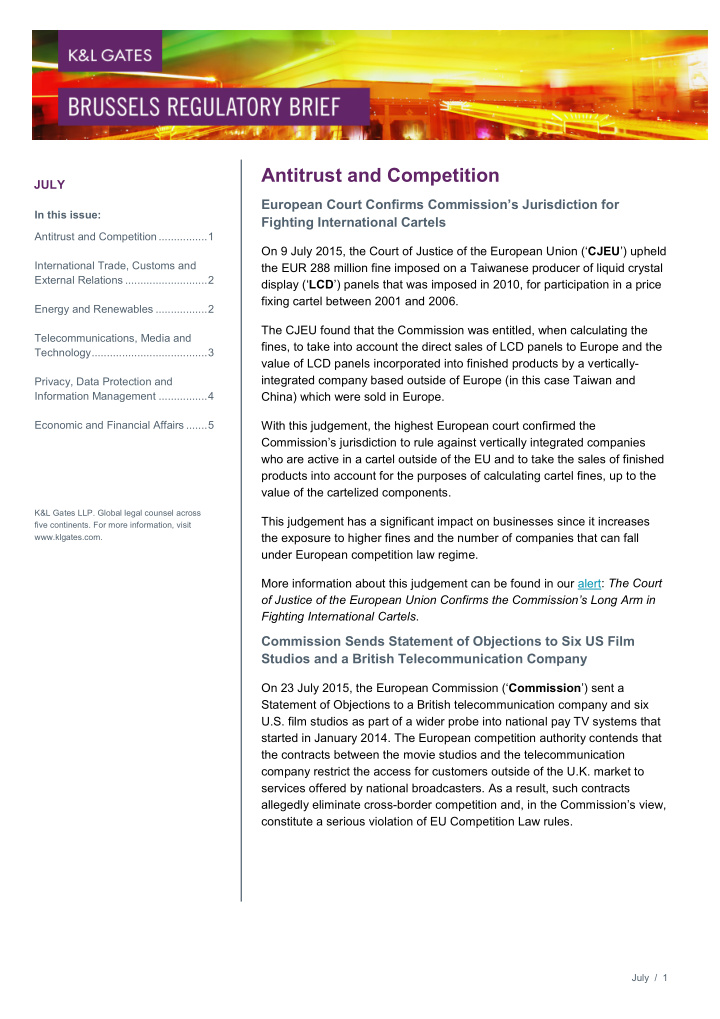 antitrust and competition