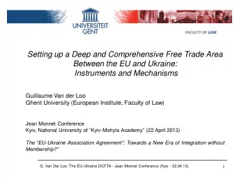 Instruments and Mechanisms  Guillaume Van der Loo  Ghent University (European Institute, Faculty of