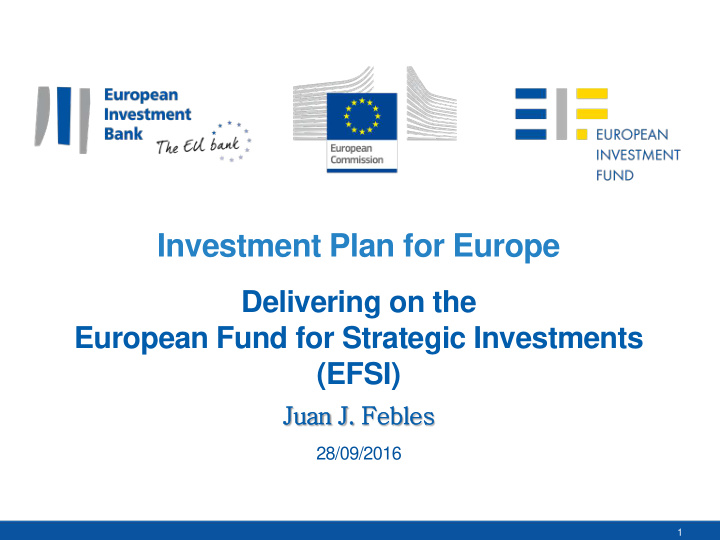 28 09 2016 1 why an investment plan for europe investment