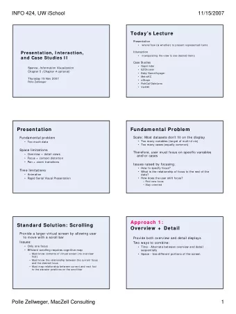 INFO 424, UW iSchool  11/15/2007  Todays Lecture  Presentation    where/ how (&amp; whether)