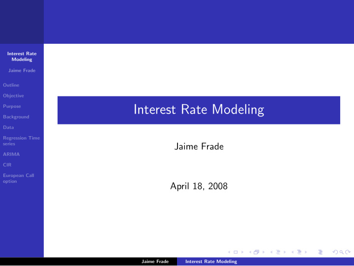 interest rate modeling