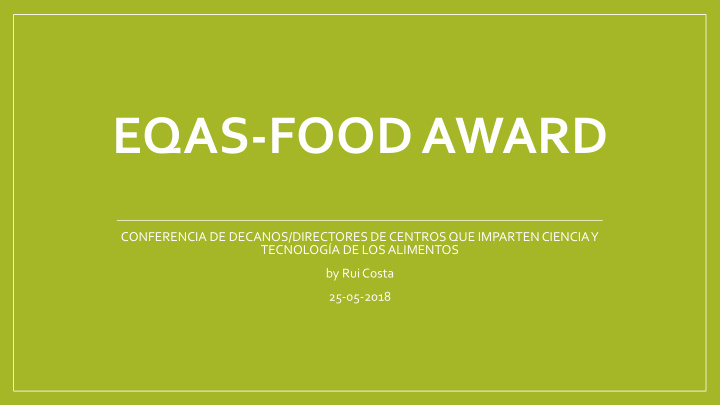 eqas food award